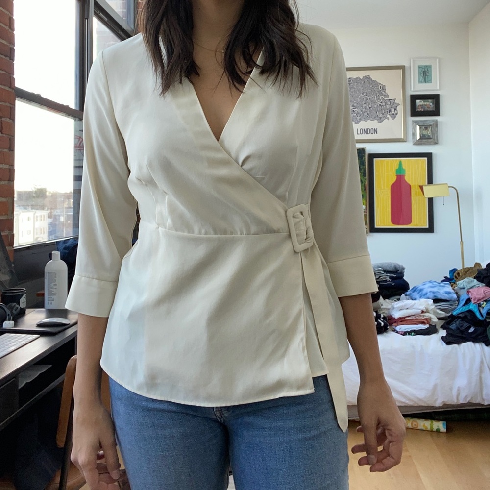 Never worn Topshop wrap top